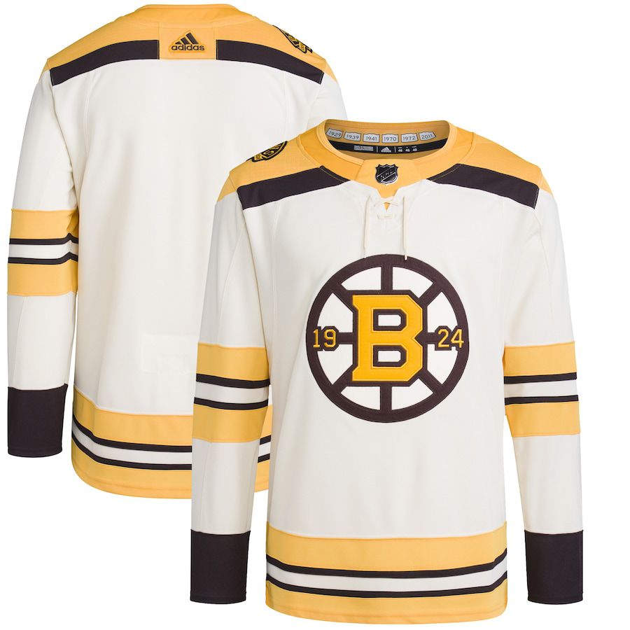 Men Boston Bruins adidas Cream 100th Anniversary Primegreen Authentic NHL Jersey->customized nhl jersey->Custom Jersey